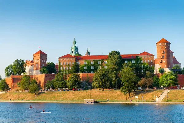 Château Wawel Situé Sur Colline Sur Rive Vistule Cracovie Pologne — Photo