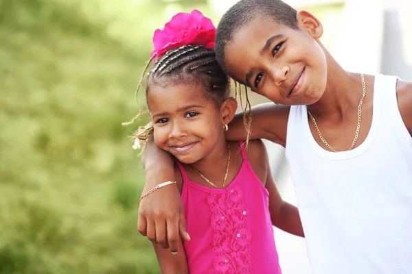 Portrait Happy Children Playing Outdoors — Stock Photo, Image