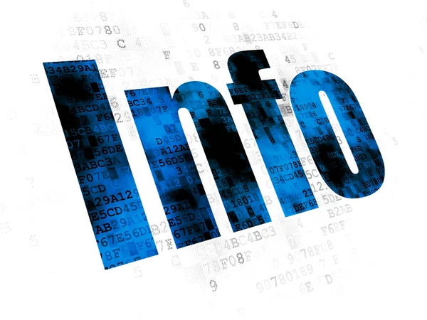 Concepto Información Texto Azul Pixelado Info Sobre Fondo Digital — Foto de Stock