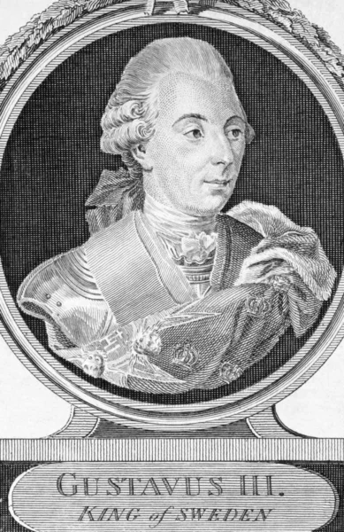 Gustav Iii 1746 1792 Sobre Gravura 1773 Rei Suécia Durante — Fotografia de Stock