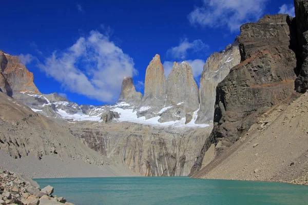 Τρεις Πύργοι Στο Torres Del Paine Εθνικό Πάρκο Θέα Της — Φωτογραφία Αρχείου