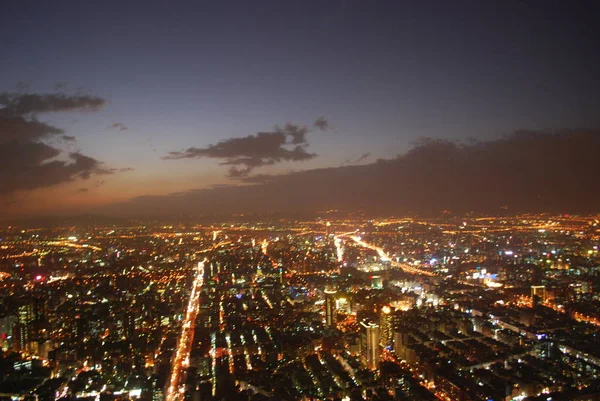 Tramonto Taipei 101 — Foto Stock