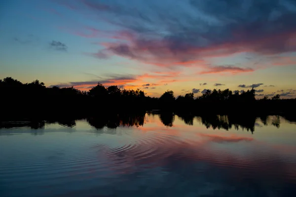 덴마크의 조용한 연못에 다채로운 — 스톡 사진