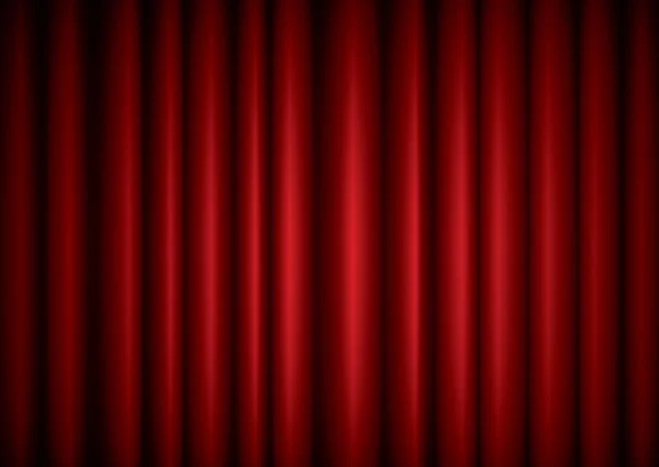 Geschlossener Roter Theaterseidenvorhang Hintergrund Mit Welle — Stockfoto