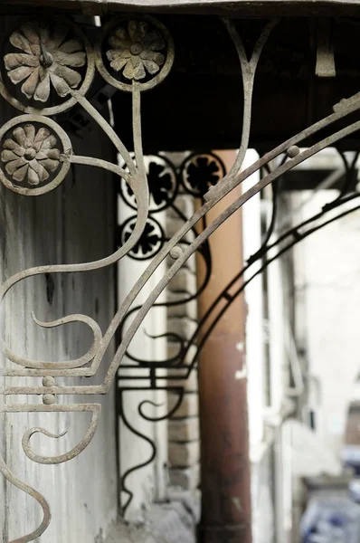 Art Nouveau Facade Decoration Forged Iron Tbilisi Old Town — Zdjęcie stockowe