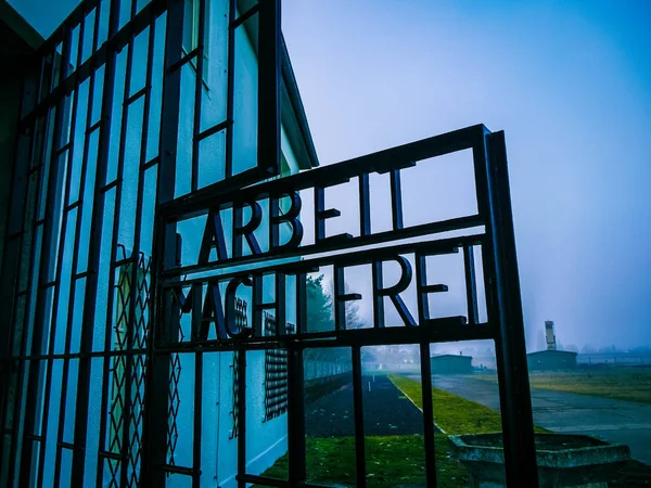 Puerta Entrada Campo Concentración Sachsenhausen Oranienburg Alemania — Foto de Stock