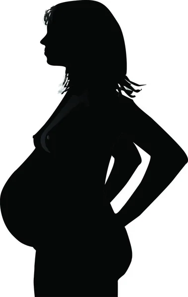 Silhuett Gravid Kvinna — Stockfoto