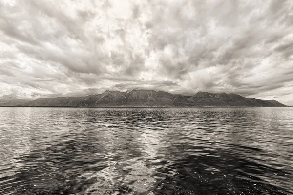 Πανόραμα Της Λίμνης Της Γενεύης Κοντά Montreux Ελβετία — Φωτογραφία Αρχείου