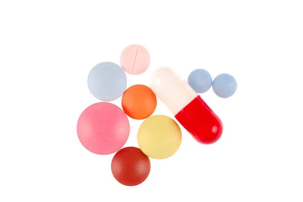 Macro Pills Isolated White Background — Stock Photo, Image