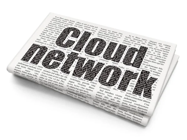 Cloud Computing Koncept Pixelated Svart Text Cloud Network Tidnings Bakgrund — Stockfoto