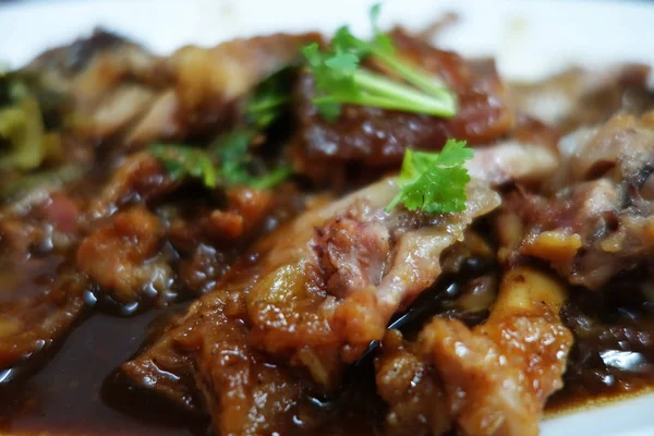 Тушеная Свинина Знаменитое Блюдо Бангкоке Таиланд — стоковое фото