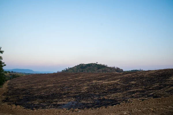 Montanha Estava Arder Para Agricultura Montanha Chamas Para Uso Terra — Fotografia de Stock