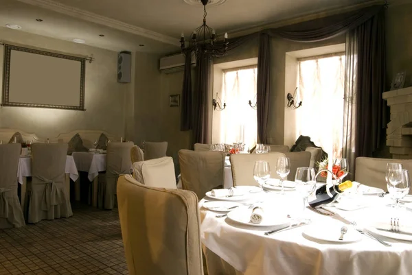 Hala Luxusní Restauraci Klasickém Stylu — Stock fotografie