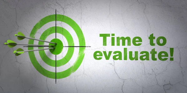 Success Time Concept Arrows Hitting Center Target Green Time Evaluate — Stock Photo, Image