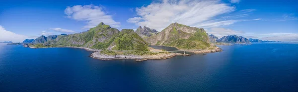 Γραφική Εναέρια Πανόραμα Των Νήσων Lofoten Στη Νορβηγία — Φωτογραφία Αρχείου