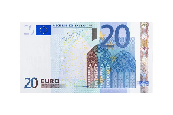Fotografia Close Vinte Notas Euro — Fotografia de Stock