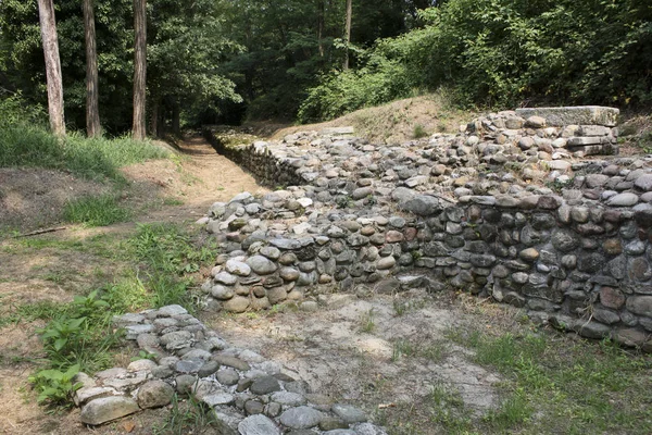 Stanowisko Archeologiczne Castelseprio Varese Tworzenie Fortyfikacji Ścian Wsi — Zdjęcie stockowe