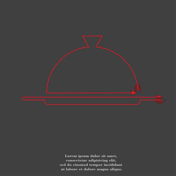 抽象的な背景を持つレストラン クローシュ アイコン フラット デザイン — ストック写真