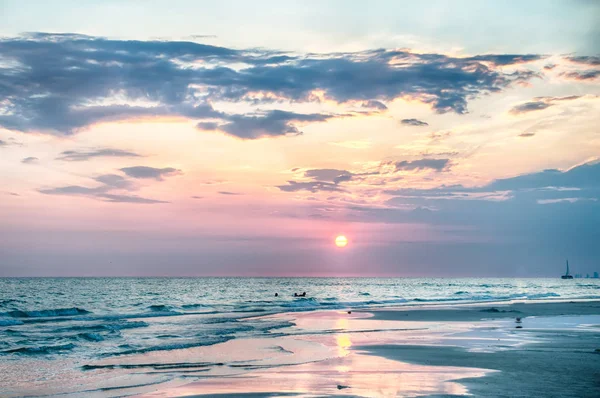 Zachód Słońca Ongulf Meksyku Florida Beach — Zdjęcie stockowe