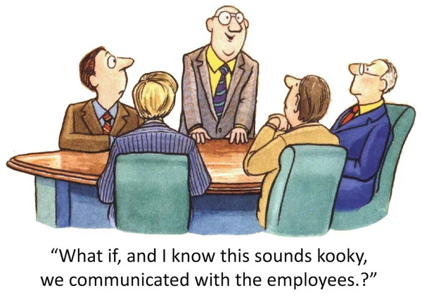Sei Que Isto Parece Estranho Nos Comunicássemos Com Empregados — Fotografia de Stock