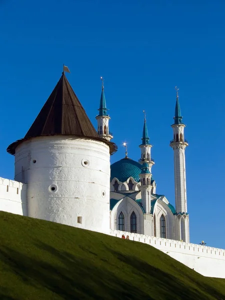 Autumn Kazan Kremlin Camii Kul Şerif Duvar Çakmaktaşı Parçası Üzerinde — Stok fotoğraf