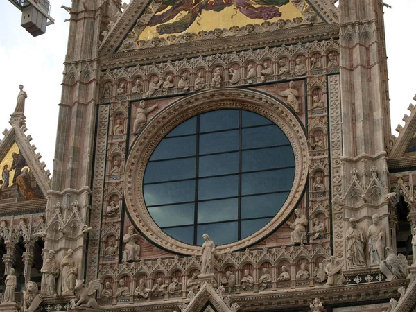 Siena Facciata Duomo Duomo Siena Costruito Nei Secoli Xii Xiii — Foto Stock
