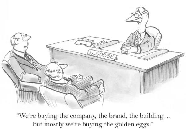 Buying Company Brand Building Mostly Buying Golden Eggs — 스톡 사진