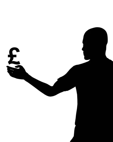 一个带有英国货币符号的人 — 图库照片