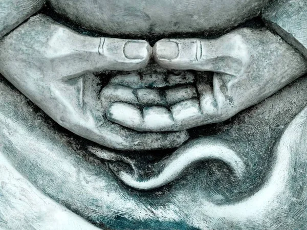 Hand Details Van Een Zen Master Statue — Stockfoto