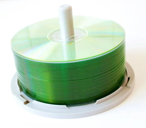 Bir Istifleyici Standı Yeşil Renkli Yığını — Stok fotoğraf