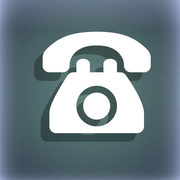 Retro Symbol Ikona Telefonu Niebiesko Zielone Streszczenie Tła Cienia Miejsca — Zdjęcie stockowe