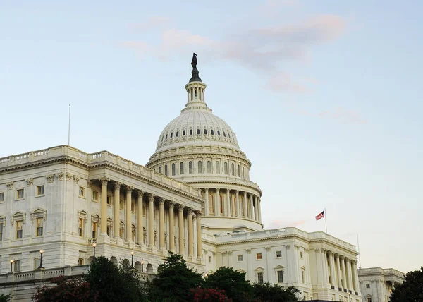 Edifício Capitólio Dos Estados Unidos Washington Exibido Pôr Sol — Fotografia de Stock