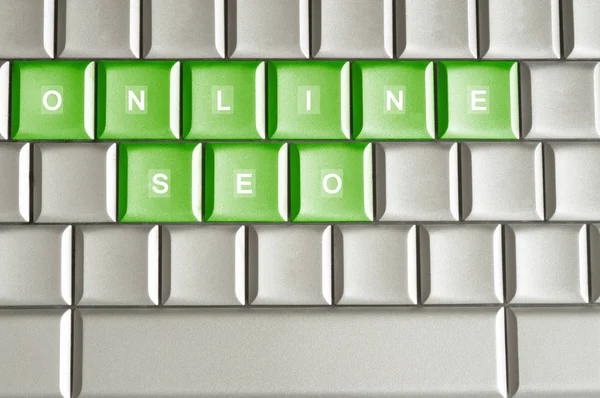 Konzeptionelles Wort Online Seo Isoliert Auf Einer Tastatur — Stockfoto