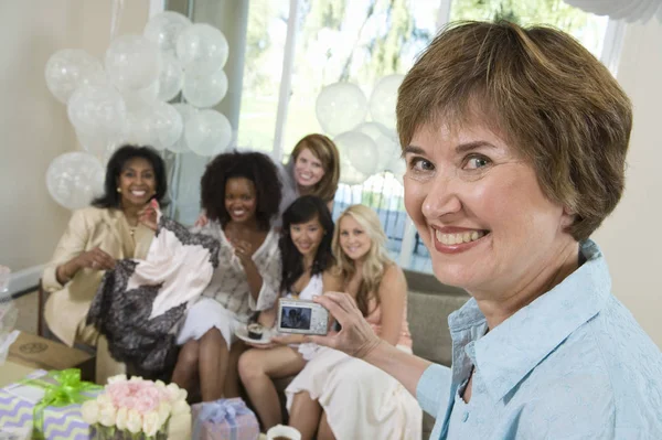 Woman Photographing Friends Bridal Shower — Stock Photo, Image