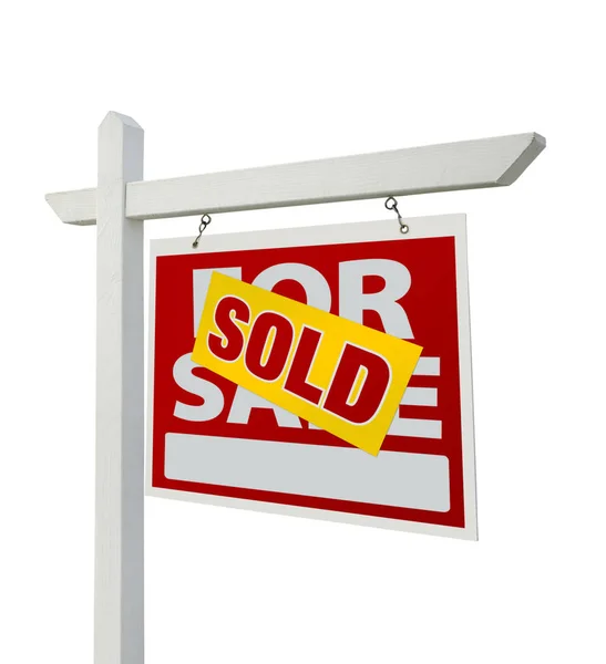 Sold Sale Real Estate Sign Isolated White Background Clipping Paths — Stock Photo, Image