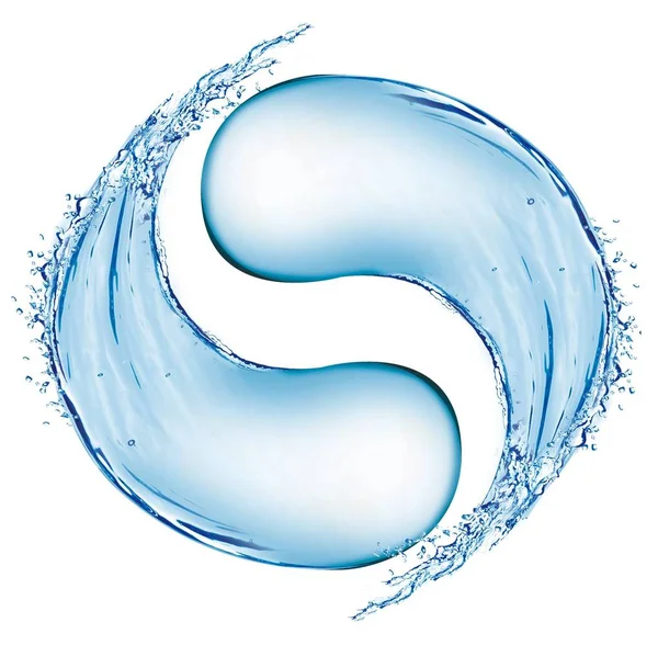 Ying Yang Salpicadura Agua — Foto de Stock