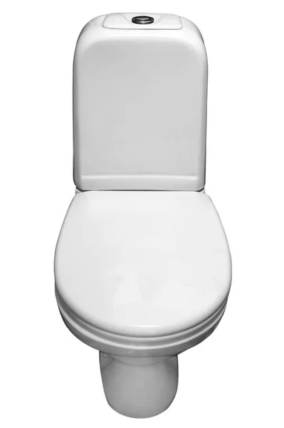 Weiße Porzellan Toilettenpfanne Auf Isoliertem Hintergrund — Stockfoto