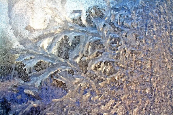 Hintergrund Von Eis Auf Fenster Winter — Stockfoto