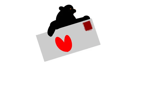 Teddybear Placard Heart — Stock Photo, Image