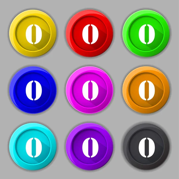 Sıfır Numaralı Simge Işareti Renkli Düğmeler Resimleme — Stok fotoğraf