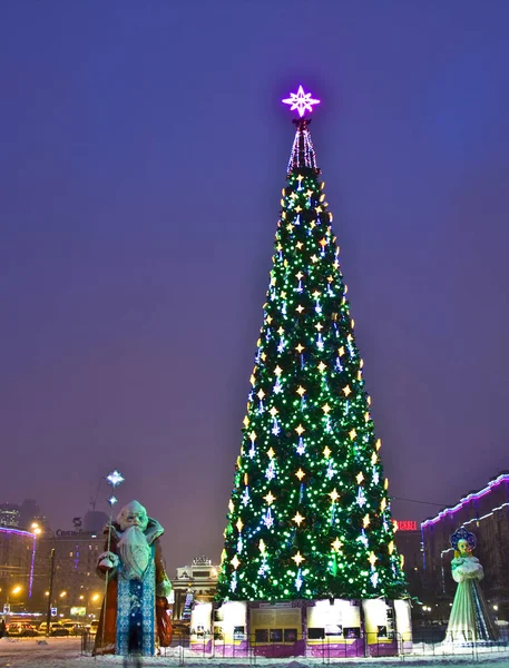 Moskva Rusko Prosince 2011 Vánoční Strom Památník Hoře Díků Hill — Stock fotografie