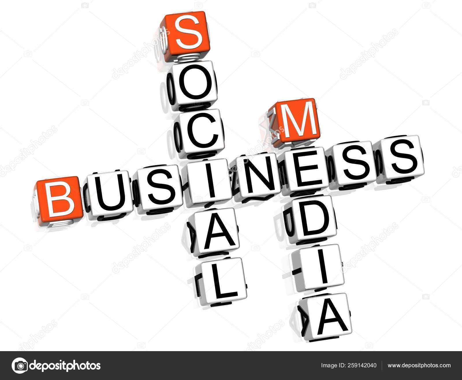Business Social Media Crossword White Background Stock Photo by
