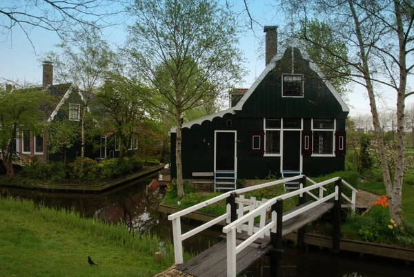 Casas Tradicionales Holandesas Ciudad Zaandam — Foto de Stock