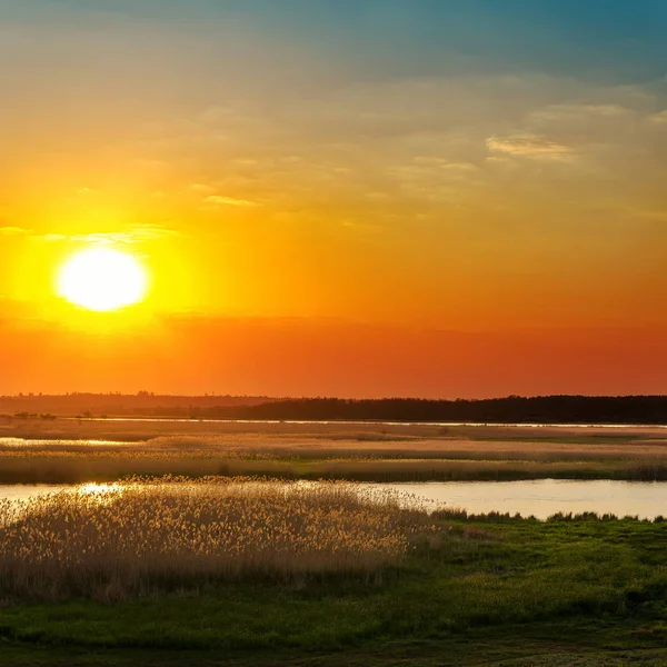 Good Orange Sunset River — Stock Photo, Image