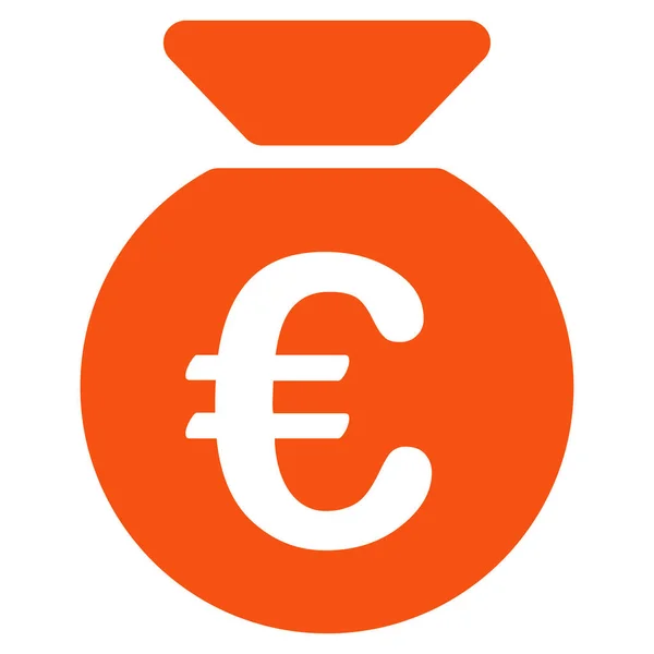 Bolsa Dinero Estilo Glifo Plano Símbolo Naranja Ángulos Redondeados Fondo — Foto de Stock
