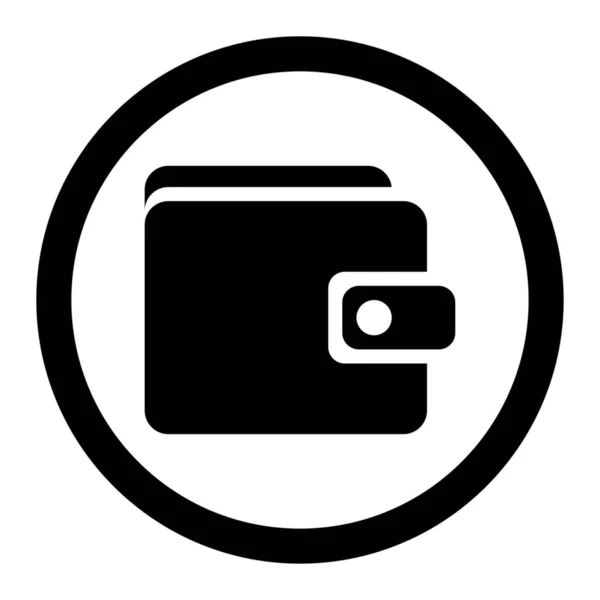 Peněženka Glyf Ikona Ploché Zaoblené Symbol Používá Černou Barvu Izolované — Stock fotografie