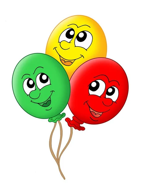 Illustration Couleur Trois Ballons — Photo