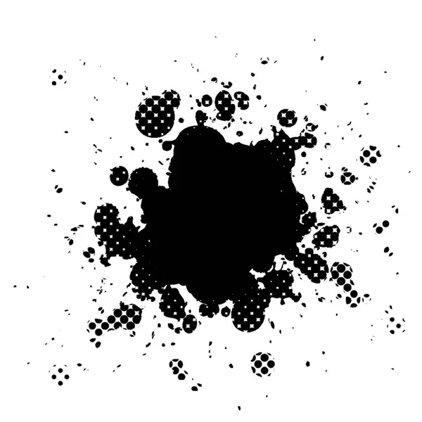 黒と白のピクセル化されたインクの分割アートワークとコピースペース — ストック写真