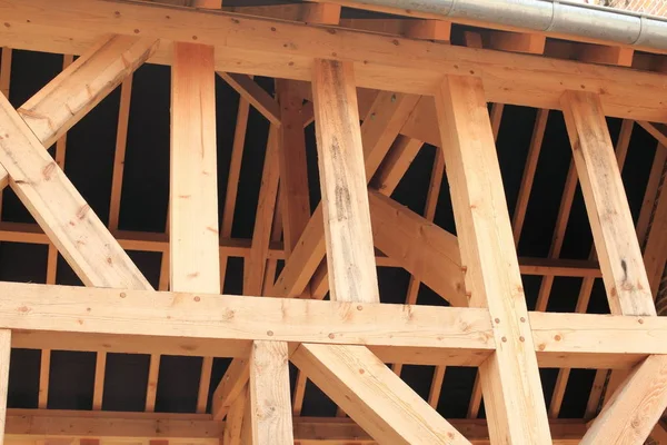 Dřevěný Rám Domu Výstavbě — Stock fotografie