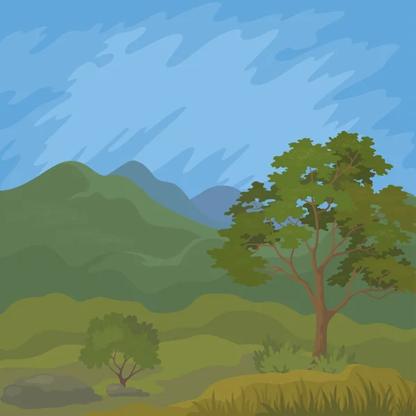 山风景用松树树和蓝天 — 图库照片